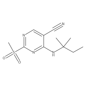 4-(2-Methylbutan-2-ylamino)-2-methylsulfonylpyrimidine-5-carbonitrile结构式