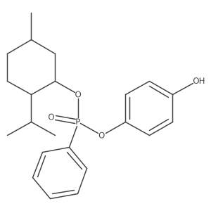 4-Hydroxyphenyl ((1R,2S,5R)-2-isopropyl-5-methylcyclohexyl) phenylphosphonate结构式
