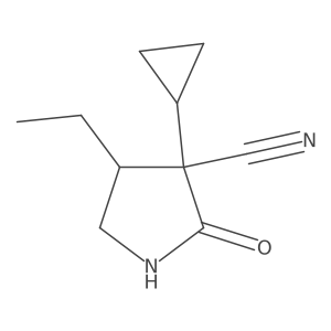 3-Cyclopropyl-4-ethyl-2-oxopyrrolidine-3-carbonitrile结构式