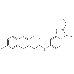 2-(6-fluoro-2-methyl-4-oxoquinazolin-3(4H)-yl)-N-[1-methyl-2-(propan-2-yl)-1H-benzimidazol-5-yl]acetamide Structure