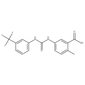 2-Methyl-5-[[3-(trifluoromethyl)phenyl]carbamoylamino]benzoic acid结构式