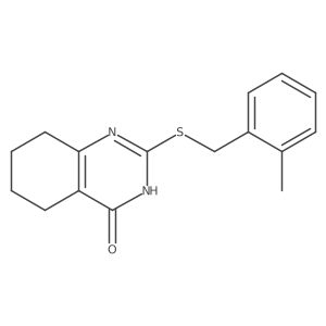 5,6,7,8-Tetrahydro-2-(2-methylbenzylthio)quinazolin-4(3H)-one结构式