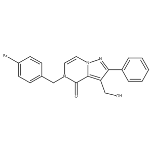 5-[(4-Bromophenyl)methyl]-3-(hydroxymethyl)-2-phenyl-4H,5H-pyrazolo[1,5-A]pyrazin-4-one结构式