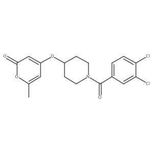 4-((1-(3,4-dichlorobenzoyl)piperidin-4-yl)oxy)-6-methyl-2H-pyran-2-one结构式