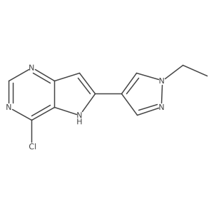 4-Chloro-6-(1-ethyl-1H-pyrazol-4-yl)-5H-pyrrolo[3,2-d]pyrimidine结构式
