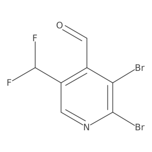 2,3-Dibromo-5-(difluoromethyl)pyridine-4-carboxaldehyde Structure