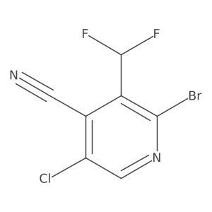 2-Bromo-5-chloro-3-(difluoromethyl)isonicotinonitrile结构式
