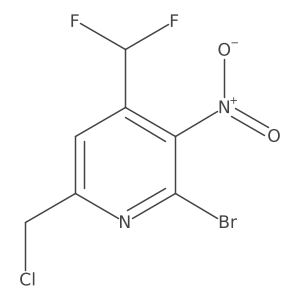 2-Bromo-6-(chloromethyl)-4-(difluoromethyl)-3-nitropyridine Structure