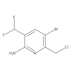 5-Bromo-6-(chloromethyl)-3-(difluoromethyl)pyridin-2-amine结构式