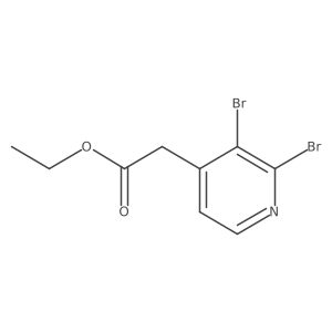 Ethyl 2,3-dibromopyridine-4-acetate结构式