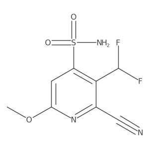 2-Cyano-3-(difluoromethyl)-6-methoxypyridine-4-sulfonamide结构式