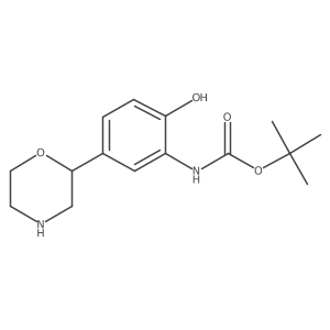 tert-butyl N-[2-hydroxy-5-(morpholin-2-yl)phenyl]carbamate结构式