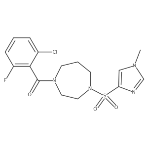 (2-chloro-6-fluorophenyl)(4-((1-methyl-1H-imidazol-4-yl)sulfonyl)-1,4-diazepan-1-yl)methanone Structure