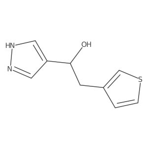1-(1H-Pyrazol-4-yl)-2-(thiophen-3-yl)ethan-1-ol结构式