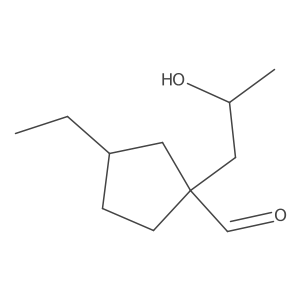 3-Ethyl-1-(2-hydroxypropyl)cyclopentane-1-carbaldehyde Structure