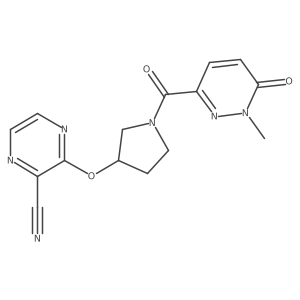 3-((1-(1-Methyl-6-oxo-1,6-dihydropyridazine-3-carbonyl)pyrrolidin-3-yl)oxy)pyrazine-2-carbonitrile Structure