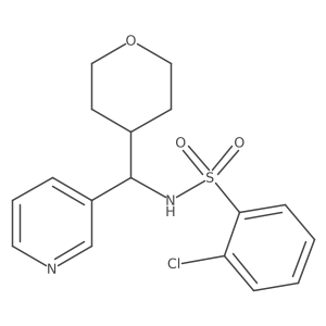 2-chloro-N-(pyridin-3-yl(tetrahydro-2H-pyran-4-yl)methyl)benzenesulfonamide结构式