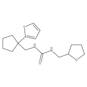 1-((Tetrahydrofuran-2-yl)methyl)-3-((1-(thiophen-2-yl)cyclopentyl)methyl)urea结构式