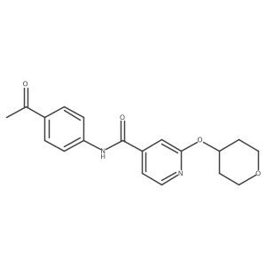 N-(4-acetylphenyl)-2-((tetrahydro-2H-pyran-4-yl)oxy)isonicotinamide Structure