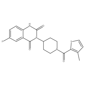 6-fluoro-3-(1-(3-methylthiophene-2-carbonyl)piperidin-4-yl)quinazoline-2,4(1H,3H)-dione结构式