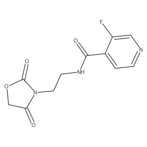 N-(2-(2,4-dioxooxazolidin-3-yl)ethyl)-3-fluoroisonicotinamide结构式