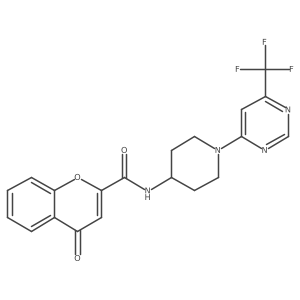 4-oxo-N-(1-(6-(trifluoromethyl)pyrimidin-4-yl)piperidin-4-yl)-4H-chromene-2-carboxamide Structure