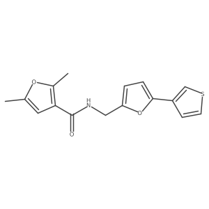 2,5-dimethyl-N-((5-(thiophen-3-yl)furan-2-yl)methyl)furan-3-carboxamide结构式
