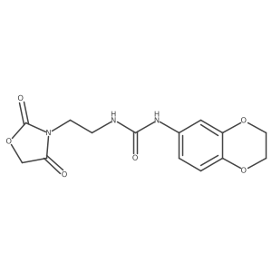 1-(2,3-Dihydrobenzo[b][1,4]dioxin-6-yl)-3-(2-(2,4-dioxooxazolidin-3-yl)ethyl)urea Structure
