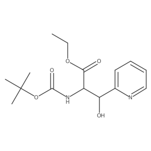 Ethyl 2-{[(tert-butoxy)carbonyl]amino}-3-hydroxy-3-(pyridin-2-yl)propanoate结构式