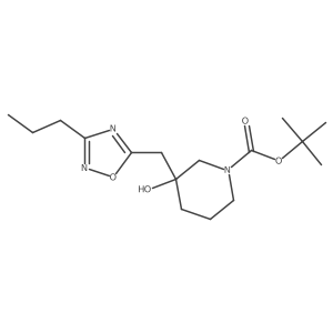 tert-Butyl 3-hydroxy-3-[(3-propyl-1,2,4-oxadiazol-5-yl)methyl]piperidine-1-carboxylate Structure