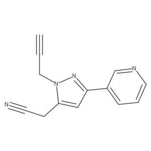 2-(1-(prop-2-yn-1-yl)-3-(pyridin-3-yl)-1H-pyrazol-5-yl)acetonitrile结构式