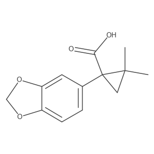 1-(1,3-Dioxaindan-5-yl)-2,2-dimethylcyclopropane-1-carboxylic acid结构式