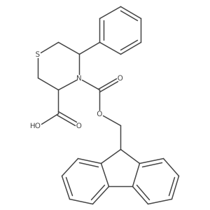 4-{[(9H-fluoren-9-yl)methoxy]carbonyl}-5-phenylthiomorpholine-3-carboxylic acid结构式
