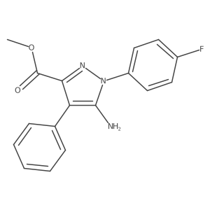 methyl 5-amino-1-(4-fluorophenyl)-4-phenyl-1H-pyrazole-3-carboxylate结构式