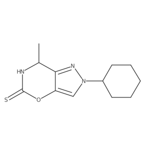 2-cyclohexyl-7-methyl-2H,5H,6H,7H-pyrazolo[3,4-e][1,3]oxazine-5-thione结构式