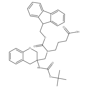 4-{[(3-{[(tert-butoxy)carbonyl]amino}-3,4-dihydro-2H-1-benzopyran-3-yl)methyl]({[(9H-fluoren-9-yl)methoxy]carbonyl})amino}butanoic acid结构式