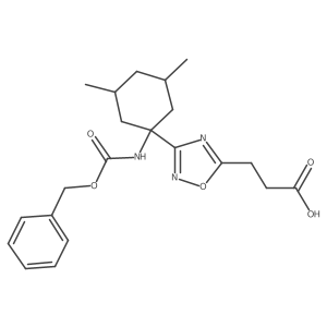 3-[3-(1-{[(Benzyloxy)carbonyl]amino}-3,5-dimethylcyclohexyl)-1,2,4-oxadiazol-5-yl]propanoic acid结构式