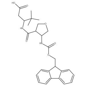 3-{[4-({[(9H-fluoren-9-yl)methoxy]carbonyl}amino)oxolan-3-yl]formamido}-4,4-dimethylpentanoic acid结构式