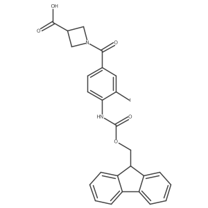 1-[4-({[(9H-fluoren-9-yl)methoxy]carbonyl}amino)-3-iodobenzoyl]azetidine-3-carboxylic acid结构式