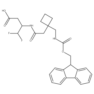 3-(2-{1-[({[(9H-fluoren-9-yl)methoxy]carbonyl}amino)methyl]cyclobutyl}acetamido)-4,4-difluorobutanoic acid Structure