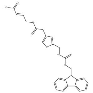 4-(2-{2-[({[(9H-fluoren-9-yl)methoxy]carbonyl}amino)methyl]-1,3-thiazol-4-yl}acetamido)but-2-enoic acid Structure