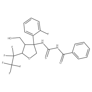 N-(((3S,4R,5S)-3-(2-Fluorophenyl)-4-(hydroxymethyl)-5-(perfluoroethyl)tetrahydrofuran-3-YL)carbamothioyl)benzamide Structure
