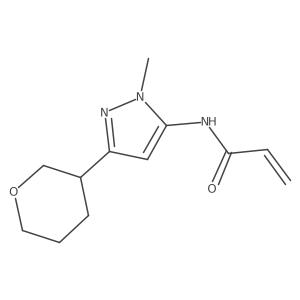 N-[1-methyl-3-(oxan-3-yl)-1H-pyrazol-5-yl]prop-2-enamide结构式
