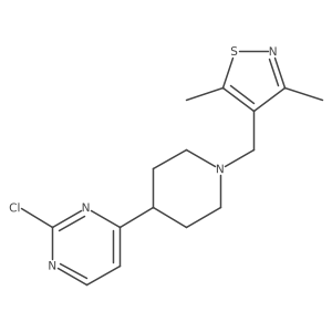2-Chloro-4-{1-[(3,5-dimethyl-1,2-thiazol-4-yl)methyl]piperidin-4-yl}pyrimidine结构式