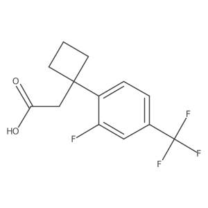 2-{1-[2-Fluoro-4-(trifluoromethyl)phenyl]cyclobutyl}acetic acid Structure