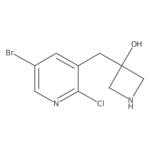 3-[(5-Bromo-2-chloropyridin-3-yl)methyl]azetidin-3-ol结构式