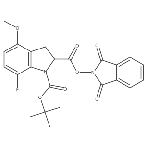 1-tert-butyl 2-(1,3-dioxo-2,3-dihydro-1H-isoindol-2-yl) 7-fluoro-4-methoxy-2,3-dihydro-1H-indole-1,2-dicarboxylate结构式