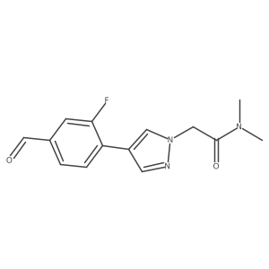 2-[4-(2-Fluoro-4-formylphenyl)-pyrazol-1-yl]-N,N-dimethyl-acetamide结构式