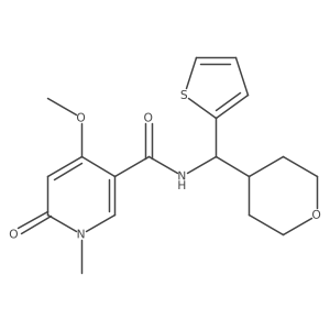 4-methoxy-1-methyl-N-[(oxan-4-yl)(thiophen-2-yl)methyl]-6-oxo-1,6-dihydropyridine-3-carboxamide Structure