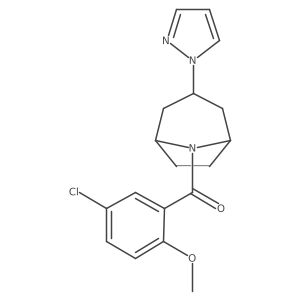 8-(5-chloro-2-methoxybenzoyl)-3-(1H-pyrazol-1-yl)-8-azabicyclo[3.2.1]octane结构式